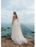 Beaded Ivory Lace Tulle Latest Wedding Dress